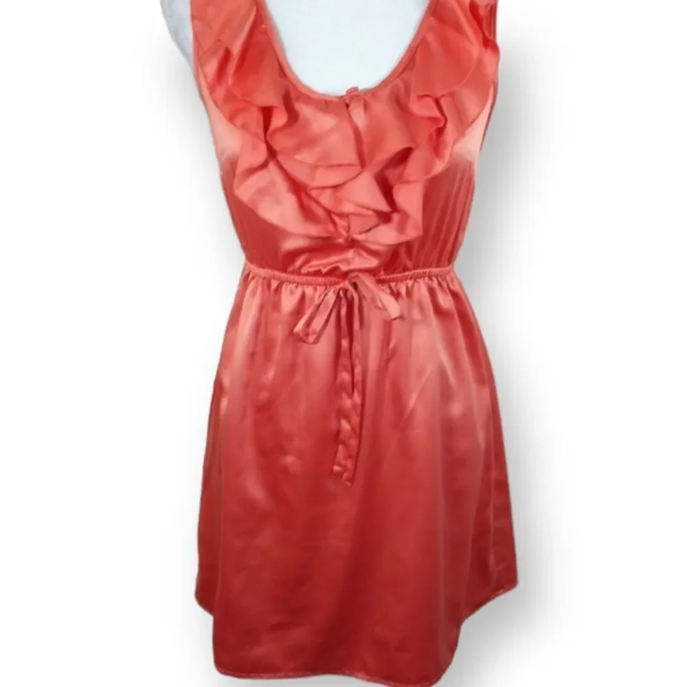 FOREVER 21 SATIN PEACH/ORANGE DRESS SZ.S EUC
